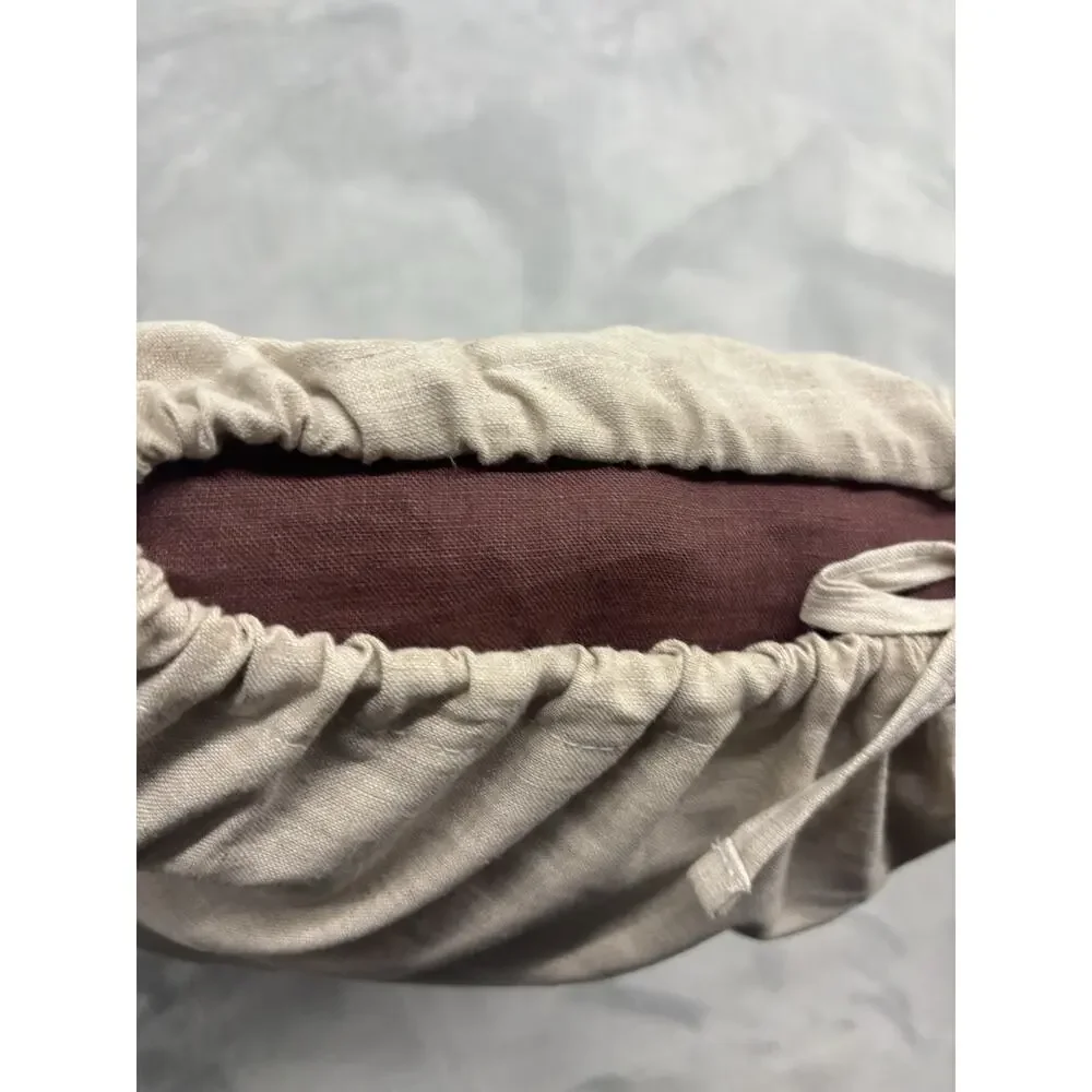 Bed Threads 100% French Flax Linen Duvet Cover Full/Queen In cacao & Hazelnut